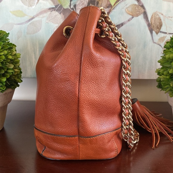 REBECCA MINKOFF "LEXI" BISCUIT BROWN BUCKET BAG 🌟EUC🌟 - Picture 8 of 17